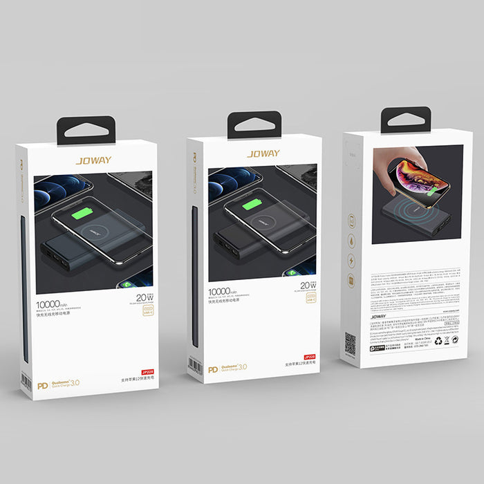 Wireless Power Bank 10000 mAh 20 Watts USB-C (PD) / USB-A Fast Charging - Joway