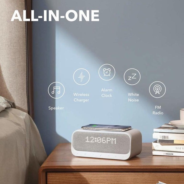 مكبر صوت بلوتوث انكر Soundcore Wakey مع منبه  / راديو FM ،/ شاحن لاسلكي