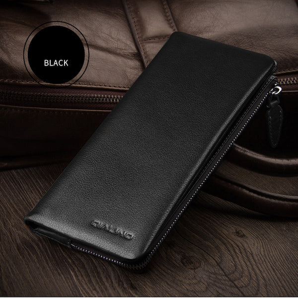 Leather Wallet & Mobile Case For iPhone / Smasung - Genuine Leather with Card Holder  - QIALINO