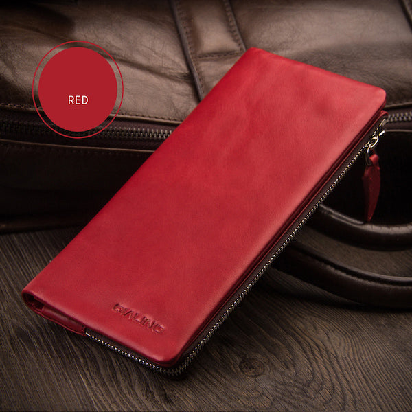 Leather Wallet & Mobile Case For iPhone / Smasung - Genuine Leather with Card Holder  - QIALINO