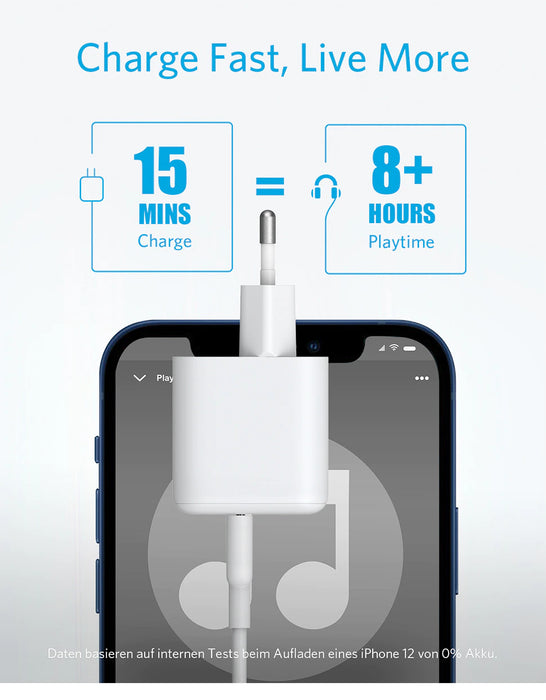 شاحن حائط انكر PowerPort III سريع  ٢٠ وات  USB-C / PD و تقنية PIQ 3.0