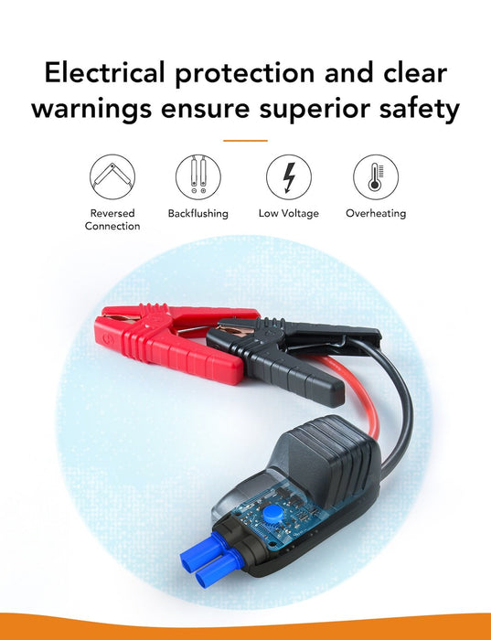 Car Jumper in Case of Battery failure  800A with Power Bank & Emergency Light - ROAV