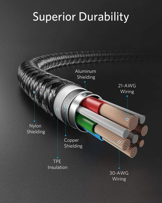 كابل ايفون أنكر  USB-C إلى Lightning معتمد من ابل MFI  بطول 1م