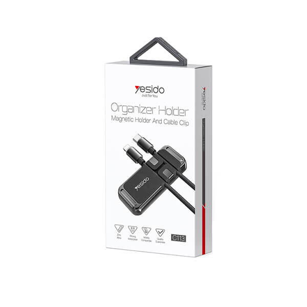 Magnetic Car / Office Holder, Adhesive Mount, Cable Organizer - YESIDO