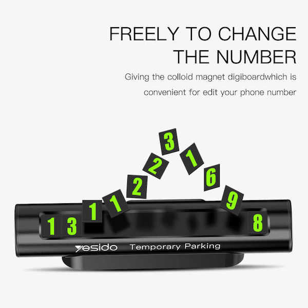 Car Temporary Parking Card Phone Number Plate (Magnetic) - YESIDO