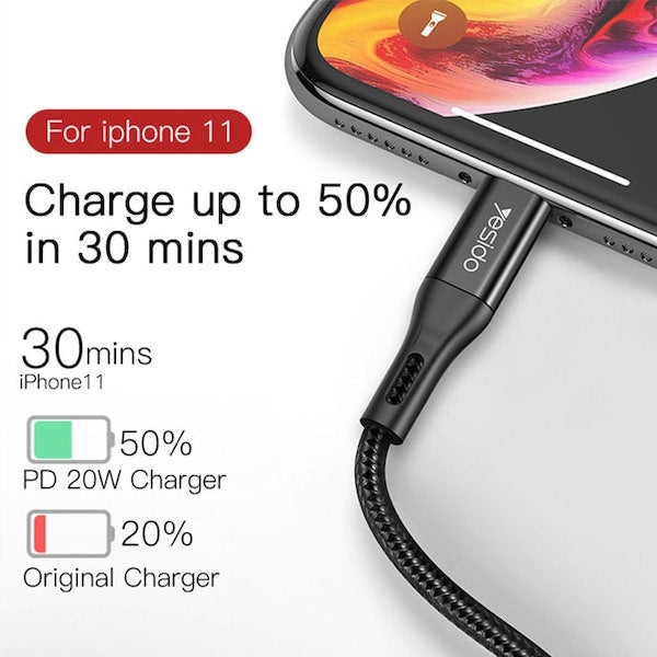 Fast Charging iPhone Lightning Cable (MFI Certified) - YESIDO