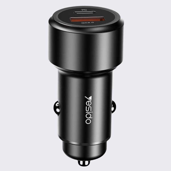 24W Type-C PD Fast Car Charger & USB 18W QC3.0 USB-A - YESIDO