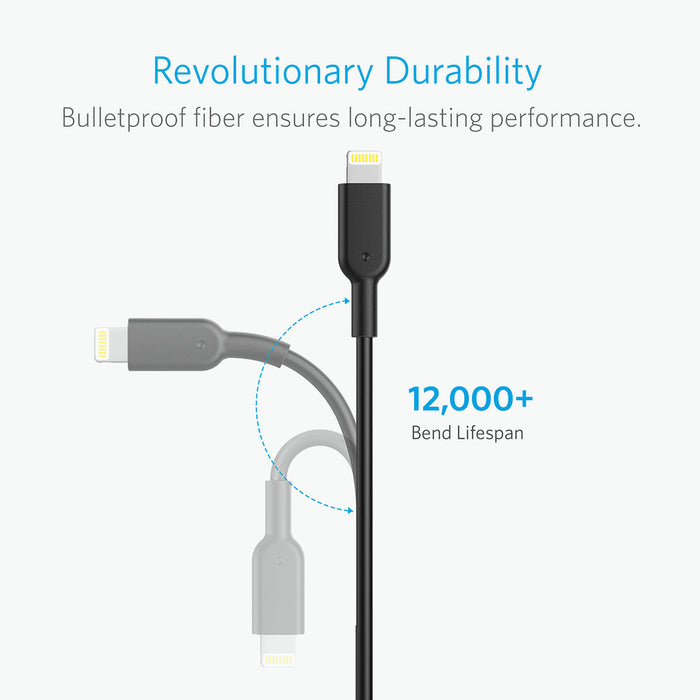 3m MFI Lightning Cable  for iPhone and iPad PowerLine II - Anker