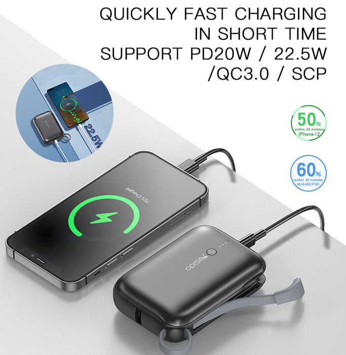 Smallest Power Bank PD/USB-C Fast Charging 10000 mAh - Yesido
